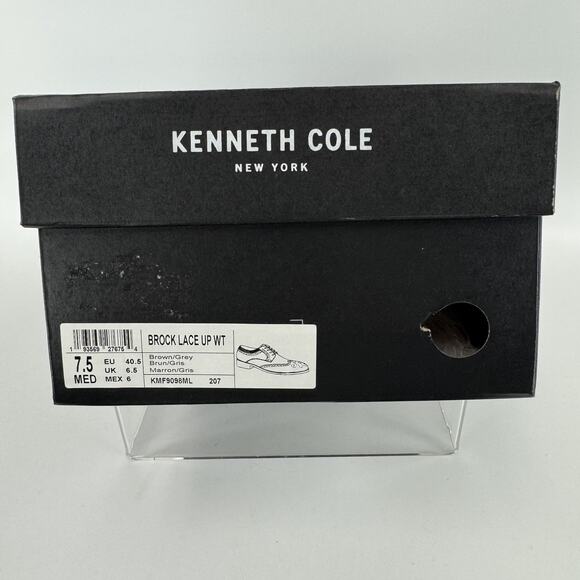 New Kenneth Cole New York Men\'s Brock Wing Tip Lace Up Brown 7.5 M Dress Shoes main image 7